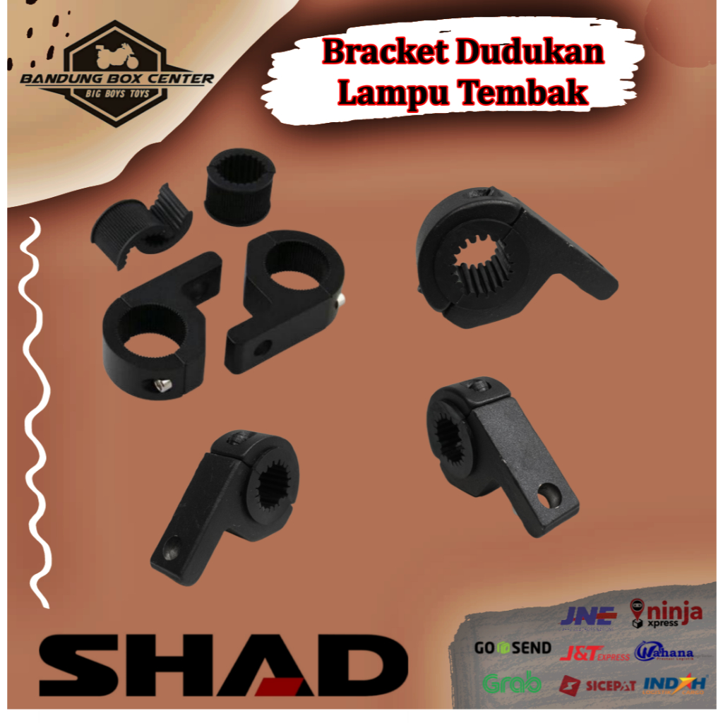 Bracket Lampu LED Besi Dudukan Lampu Tembak Breket Stang Motor Crash Bar