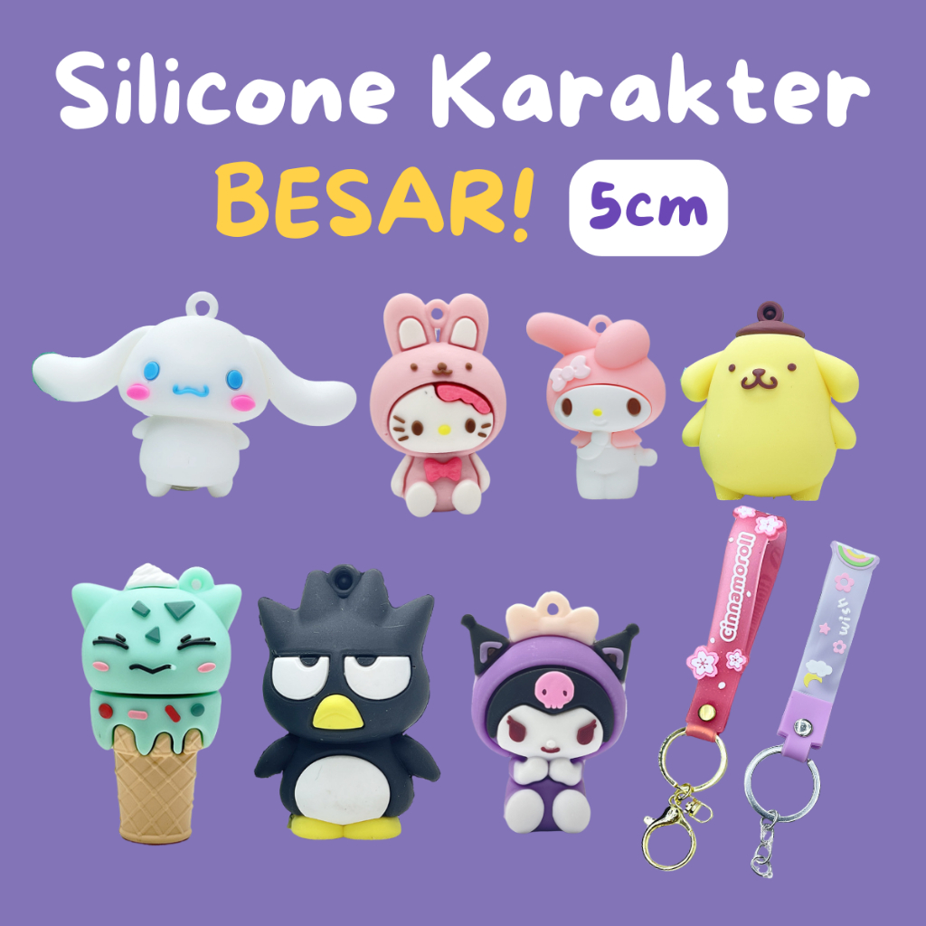 SILIKON KARAKTER CLAY RESIN Cinnamoroll Gantungan Kunci Sanrio Disney Clay Resin Karakter Lucu Resin