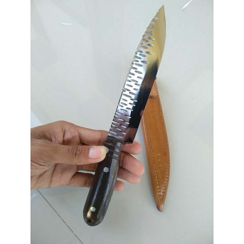 pisau fulltang motif tutul 15 cm baja per
