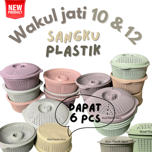 (6PCS) WAKUL JATI 10 & 12 | SANGKU TUTUP | SANGKU PRASMANAN | SANGKU HAJATAN MURAH | SANGKU TEBAL | 
