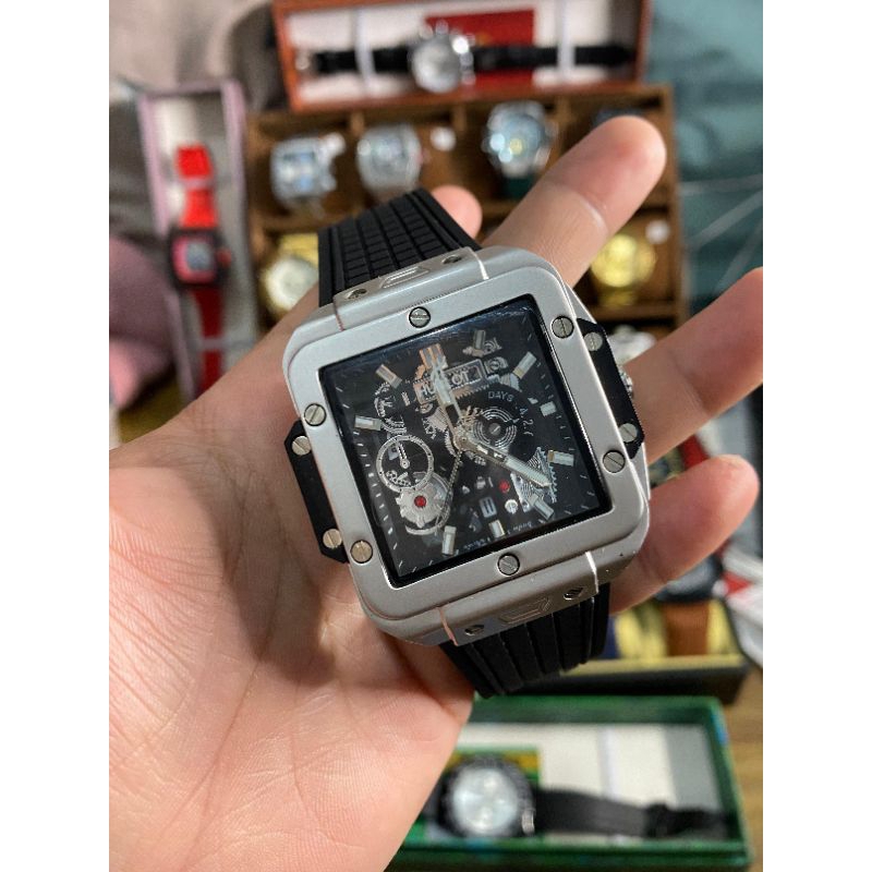 jam tangan PRIA TERBARU HUBLOT strap Rubber kotak