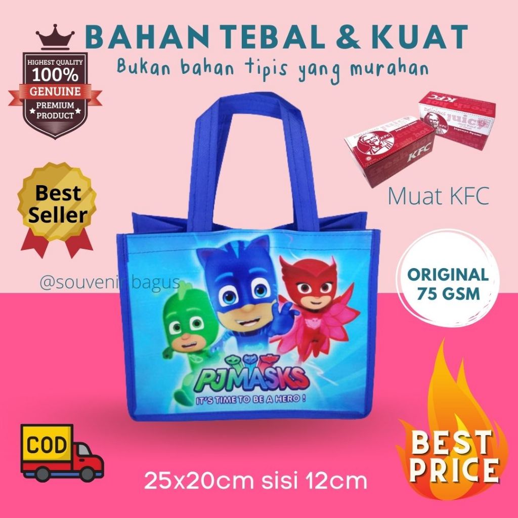 

Tas Ultah PJ Mask Tas Souvenir Ulang Tahun PJ mask Goodie Bag superhero kartun
