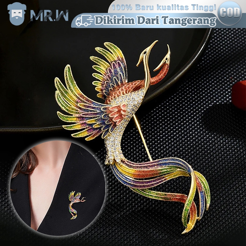 Bross Phoenix Warna Pin Jas Wanita Korea Bros Burung Phoenix Bros Jas Wanita Lapel Pin Bros