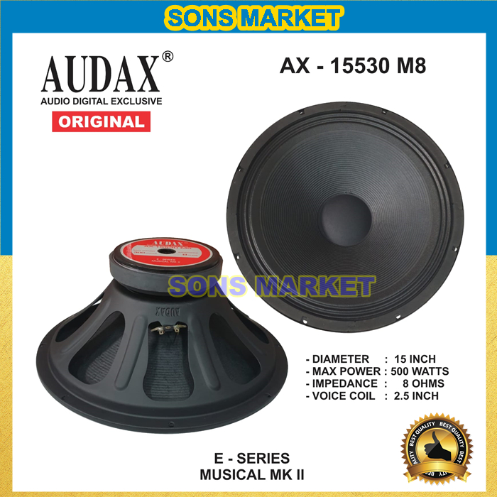 SPEAKER AUDAX AX 15530 FULL RANGE 15in 15inch 500 WATT 15530 AX 15530 M8 AUDAX INDONESIA