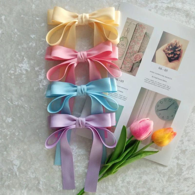 Jepit Rambut Pita Korea / Bahan Satin Premium