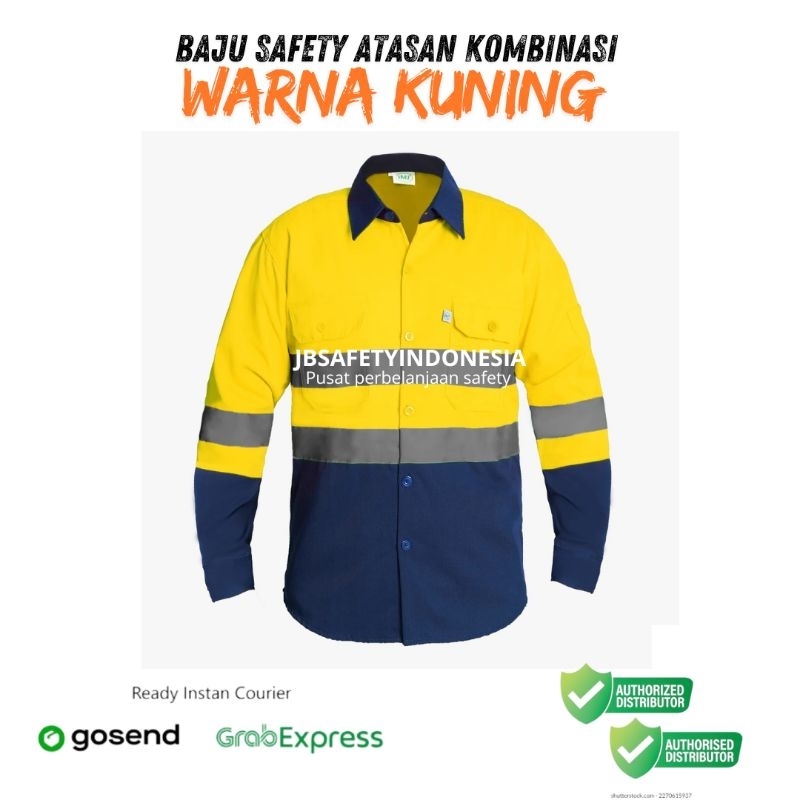 WEARPACK PROYEK SAFETY ATASAN KOMBINASI LENGAN PANJANG WARNA KUNING - WEARPACK IMJ