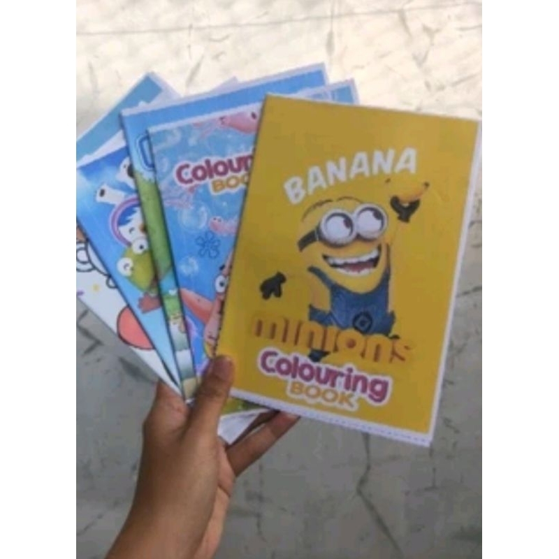 4 PCS BUKU MEWARNAI ANAK COLORING BOOK COCOMELON MINION SPONGEBOB TOY STORY BT21 SUPER MARIO