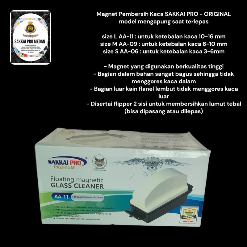 Sakkai Pro Premium Magnetic Glass Cleaner AA-11