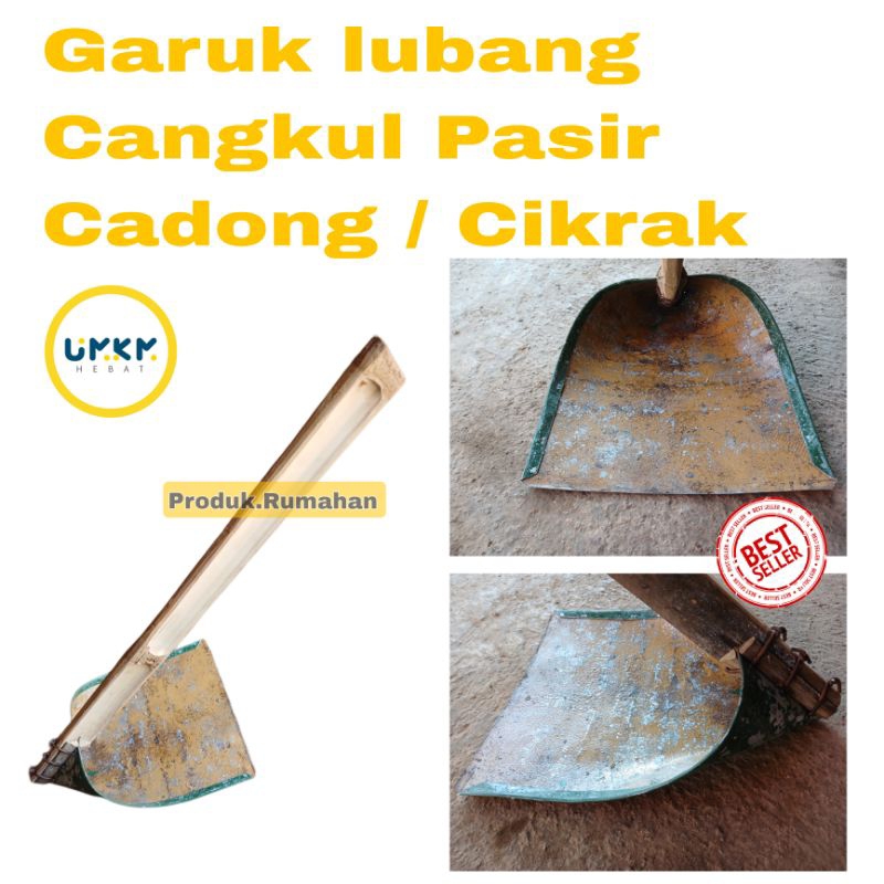 Cangkul pasir lubang pengaduk semen/Cadong pasir/Garuk Cikrak pasir gagang bambu