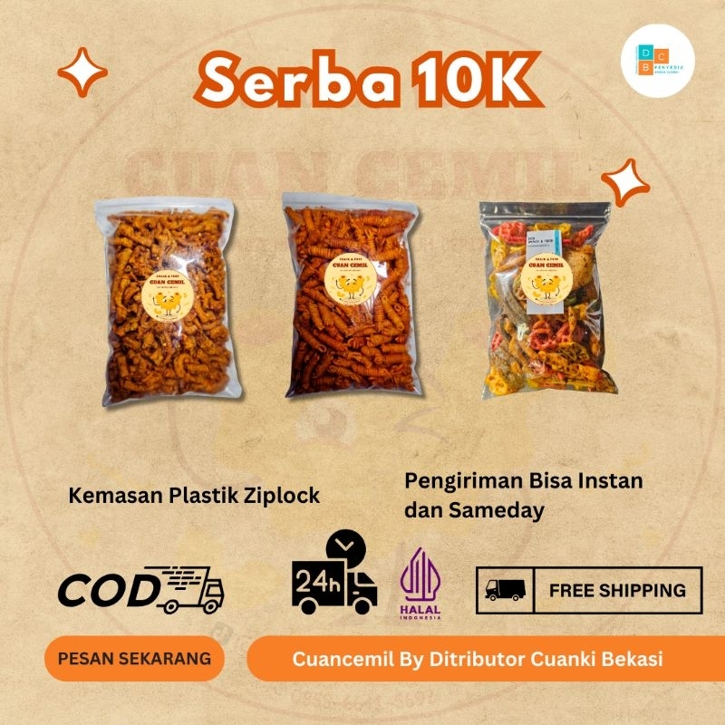 

Aneka Snack Serba 10000 Cemilan Camilan 10 Ribu Bebas Pilih Makanan Ringan Kerupuk Sebring Mix Beton Pedas Keripik Usus Keripik Singkong Sanjai Mie gulung Soes Coklat