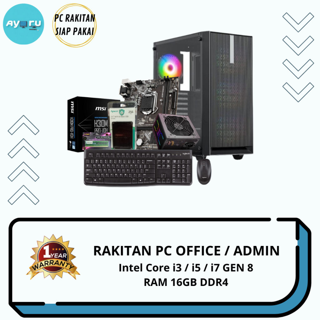 PAKET PC RAKITAN CORE i3 / i5 / i7 GEN 8 COFFEE LAKE