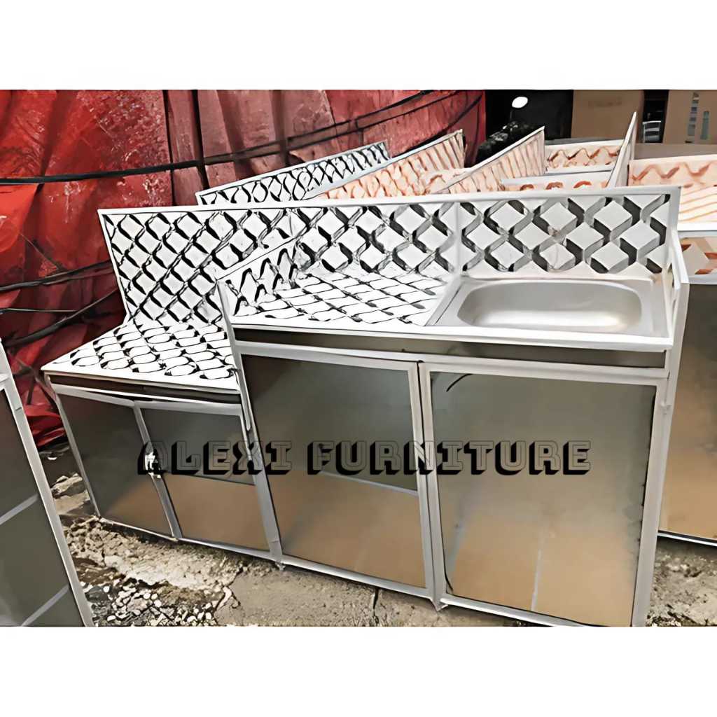 Rak Kompor Wastafel 4 Pintu Alumunium