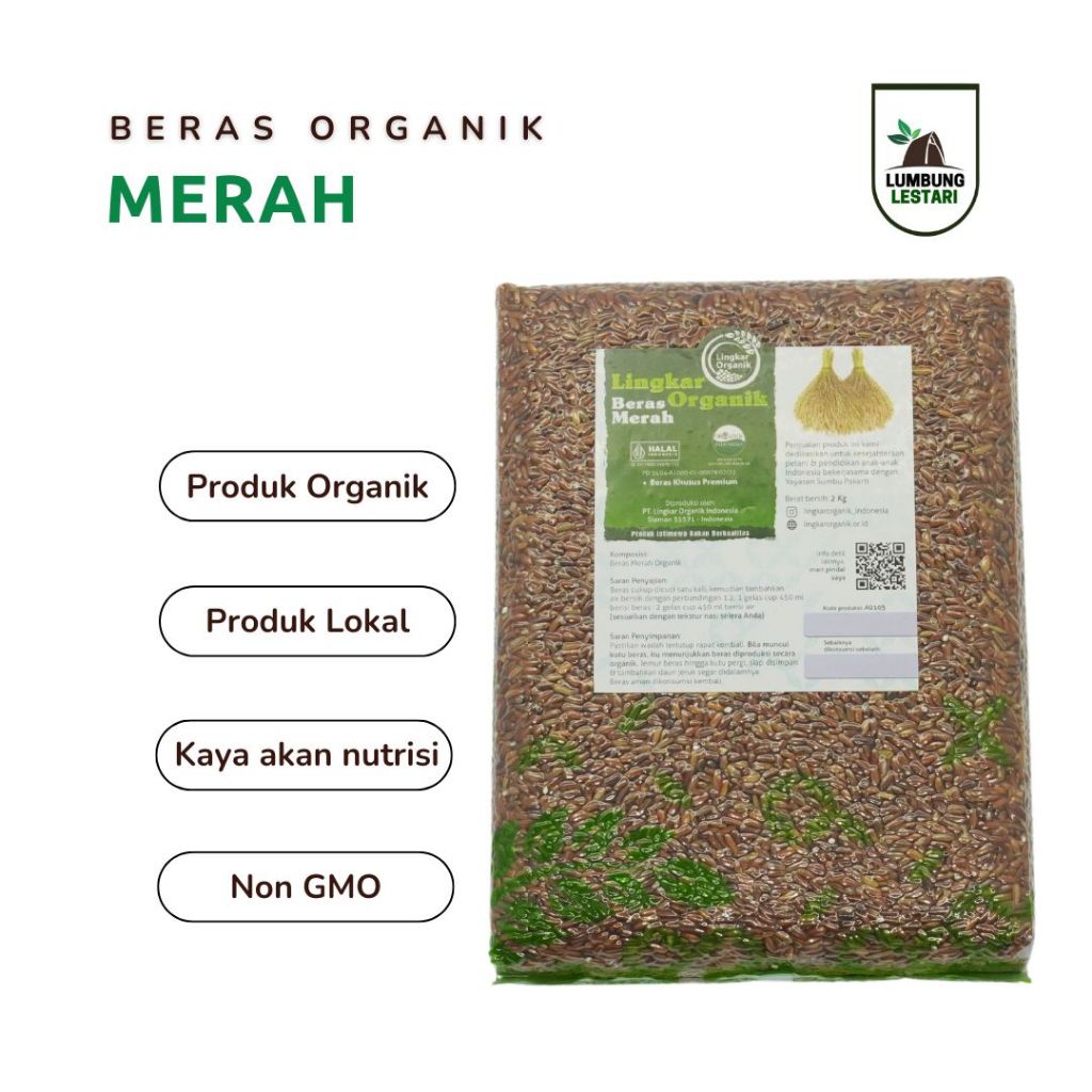 

Beras Merah Vakum - Lingkar Organik 2Kg