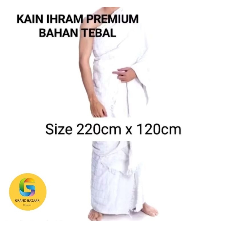 Kain Ihram Pria/ Dewasa/ Remaja / pakaian Ihrom laki laki / KAIN ihram tebal (TG)