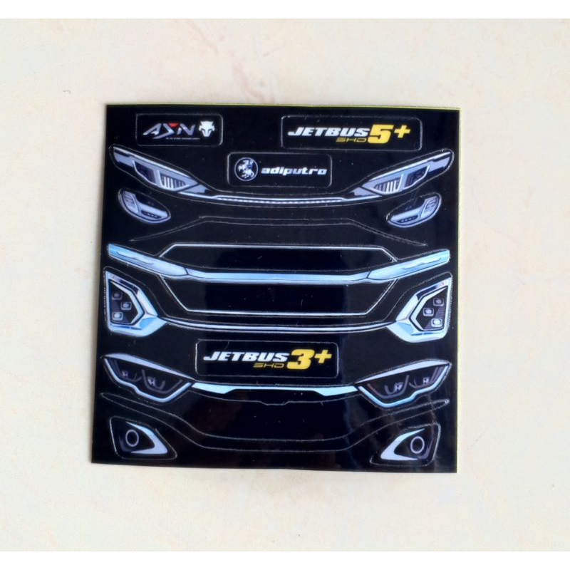 stiker 3 in 1 lampu miniatur bus jb5, jb3 dan jb2