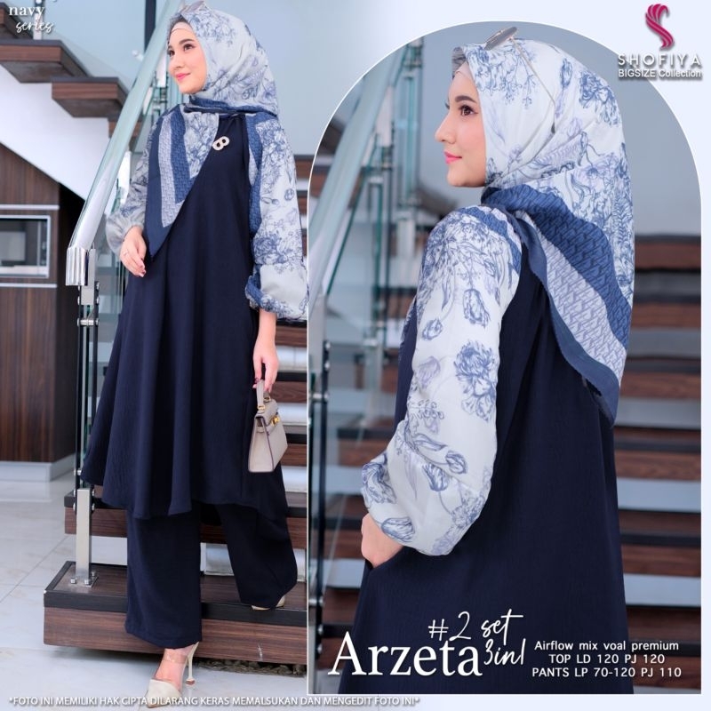 NEW SETELAN JUMBO WANITA MUSLIM KEKINIAN //ARZETA SET JUMBO BY BIG SIZE