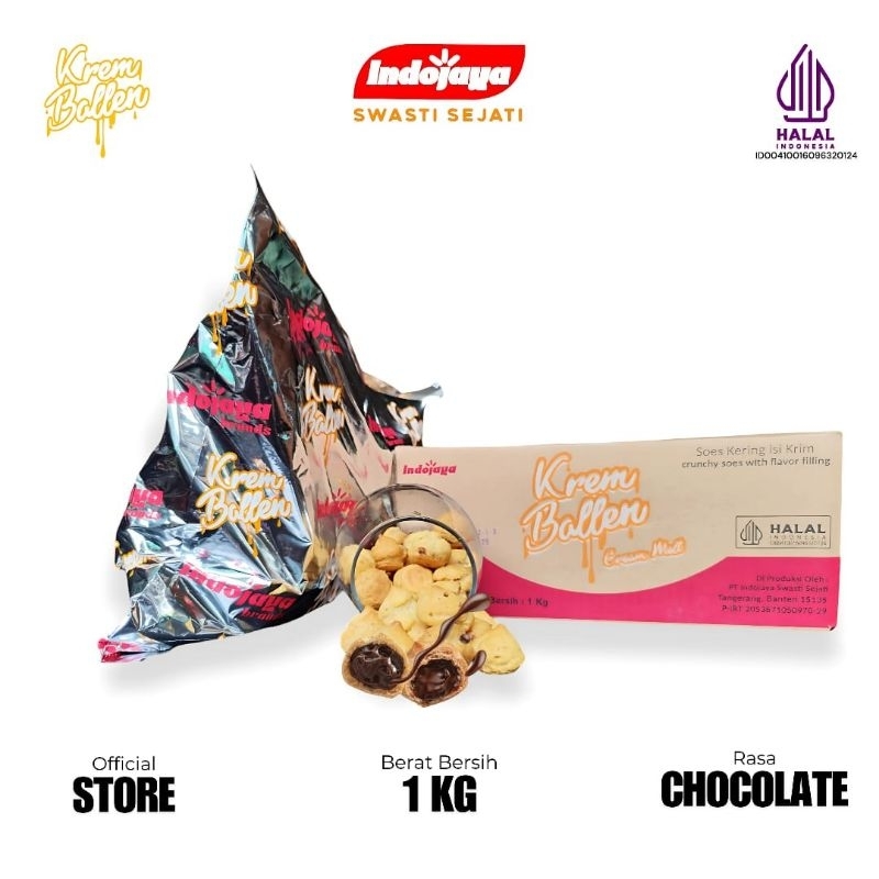 

Indojaya Soes (Cokelat - 1 Kg) Crunchy Soes With Cream Melt – Cake, Snack, Krem Ballen