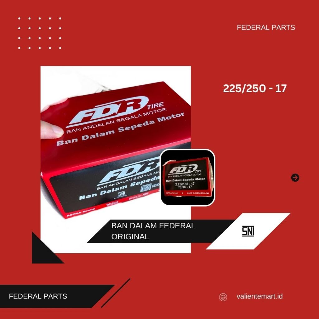 BAN DALAM TUBE FEDERAL UKURAN RING 17 FEDERAL AHM