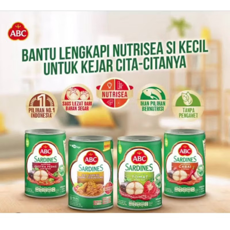 

(Sameday/Instant) 1 Dus Sarden ABC Saus Cabai ukuran 155gr 60 kaleng dan 425gr 24 kaleng