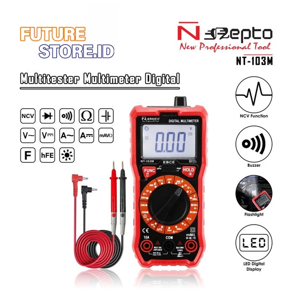 NEPTO NT-103M Multimeter Multitester NCV Digital Pengukur Arus Listrik