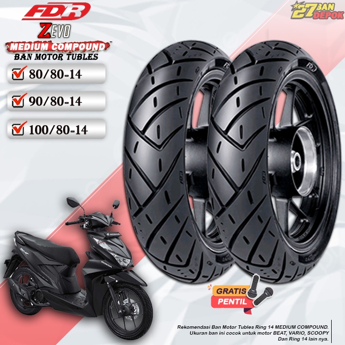 BAN MOTOR TUBLES FDR ZEVO RING 14 BAN MOTOR TUBELESS MIO BEAT VARIO SCOOPY RING 14 TUBLES
