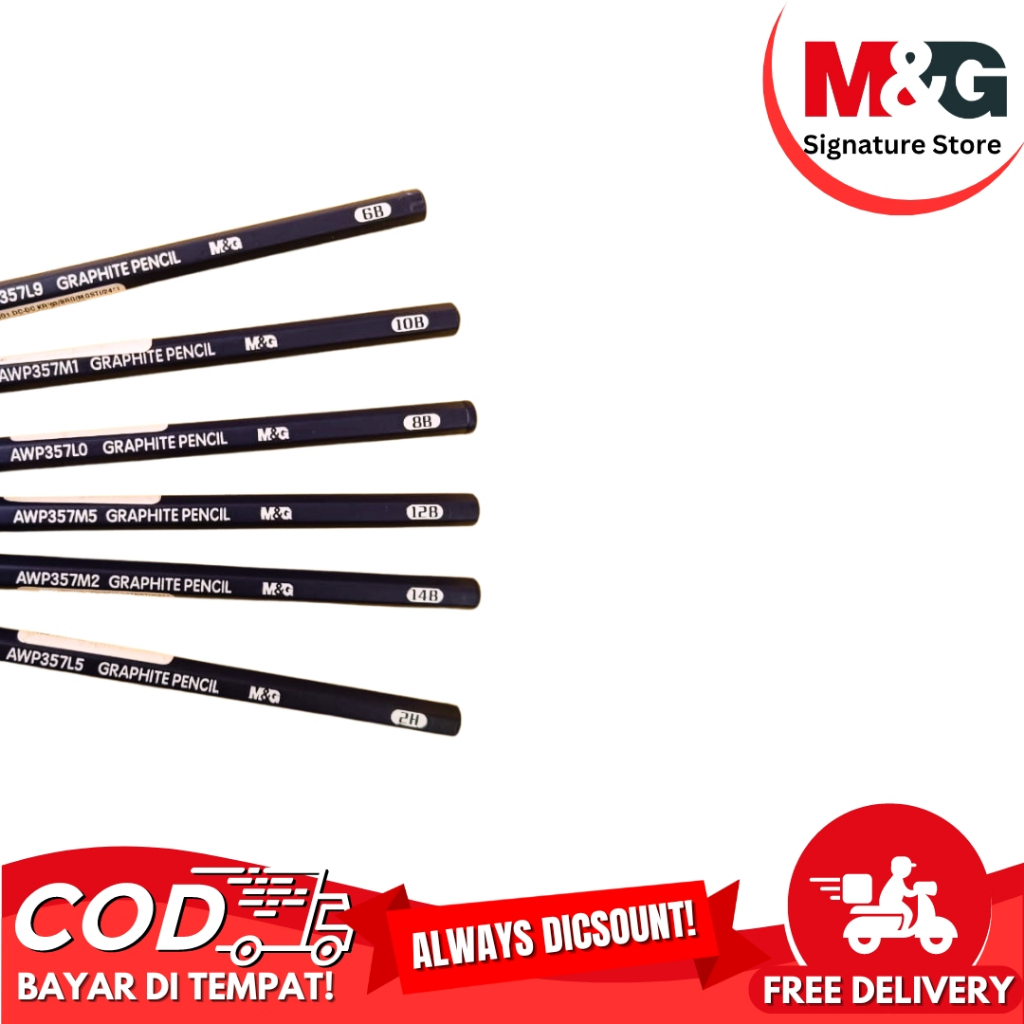 

Pensil Graphite M&G Graphite Pencil Ketebalan 2H Sampai 14B #AWP357 - SATUAN