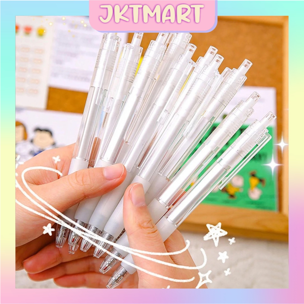 

⭐ JKTMART ⭐ Pulpen Sederhana Style Transparan 0.5mm Black Ink Signature Gel Pen S141