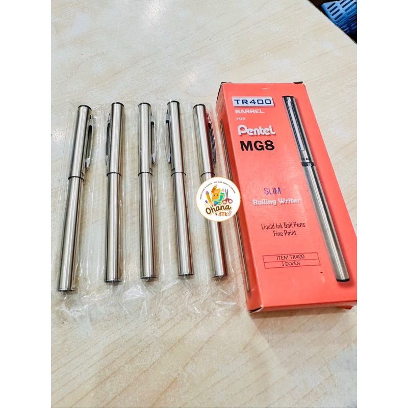 

(1 PCS) PENTEL MG8 Selongsong Ball Pens Barrel TR400 Slim Rolling Writer | Original 100%