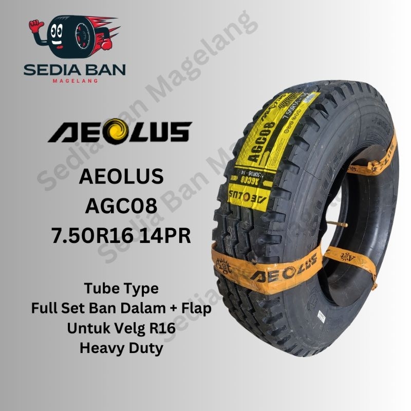 Ban Truk Ban Luar Truk Aeolus AGC08 750R16 14PR - Ban Kawat 750R16 - Aeolus Aulus  - Sedia Ban Magel