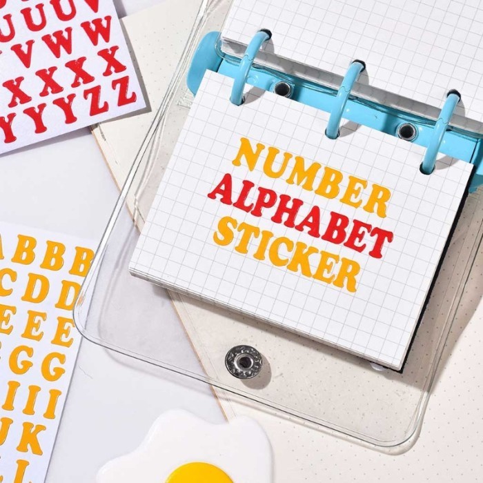 

1 PCS ABCD Stickers Alphabet Dekor BUJO Scrapbook DIY