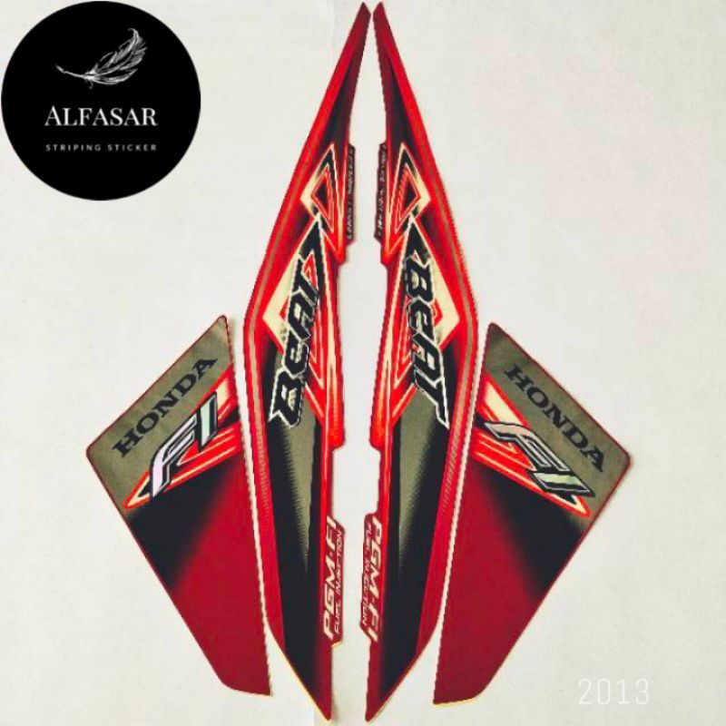 STICKER Striping HONDA BEAT Fi 2013 Merah