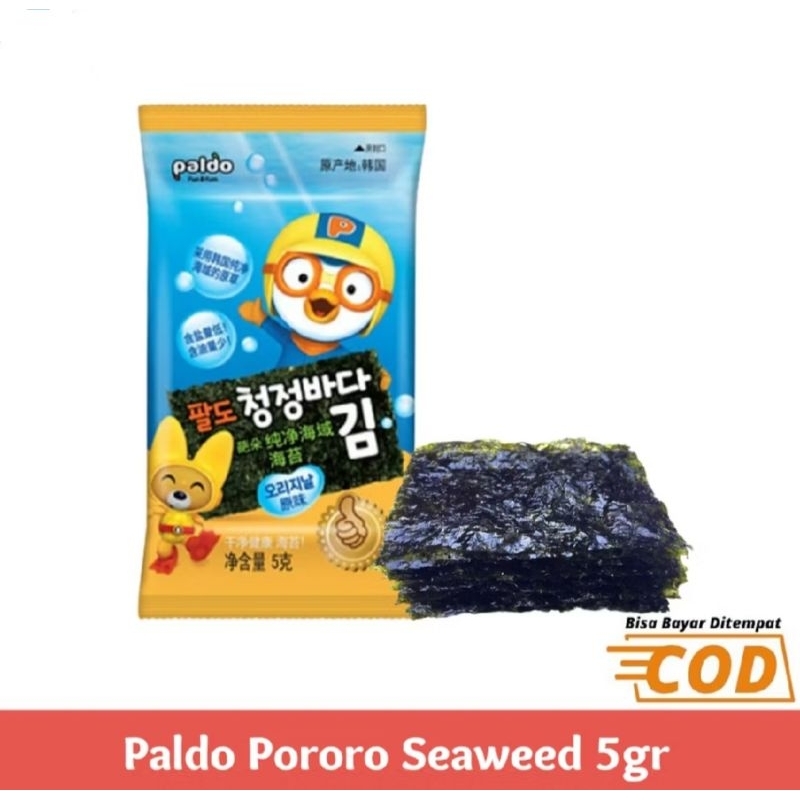 

Pororo seaweed paldo nori 2 x 5 gr isi 2 pack/rumput laut pororo