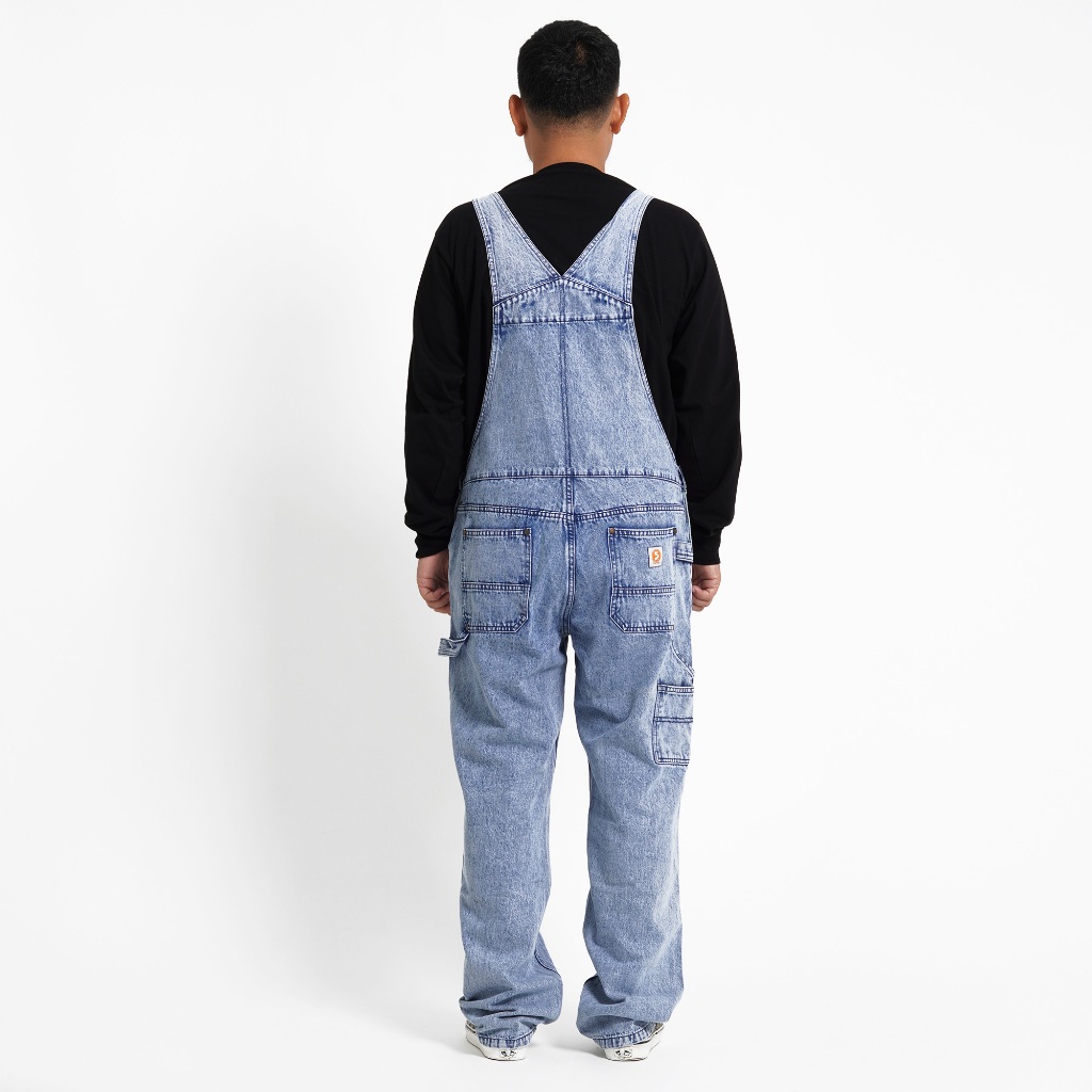 Superego - Overall Carpenter Double Knee Denim Loose Straight Snow Light Blue Ova01A