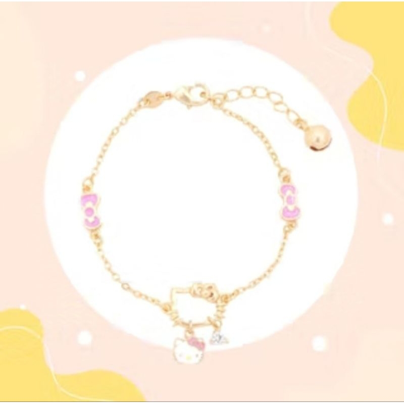 GELANG ANAK LAPISAN EMAS MUDA HELLO KITTY,  KUDA PONY,  PELANGI, KEROPPI