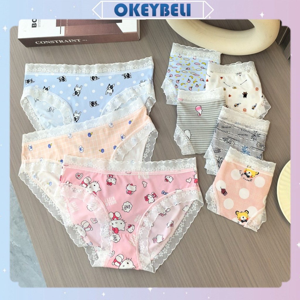 •OKEY BELI•CD1948 Celana Dalam Anak Wanita Renda Motif Kartun Lucu Seamless CD Fashion Korea