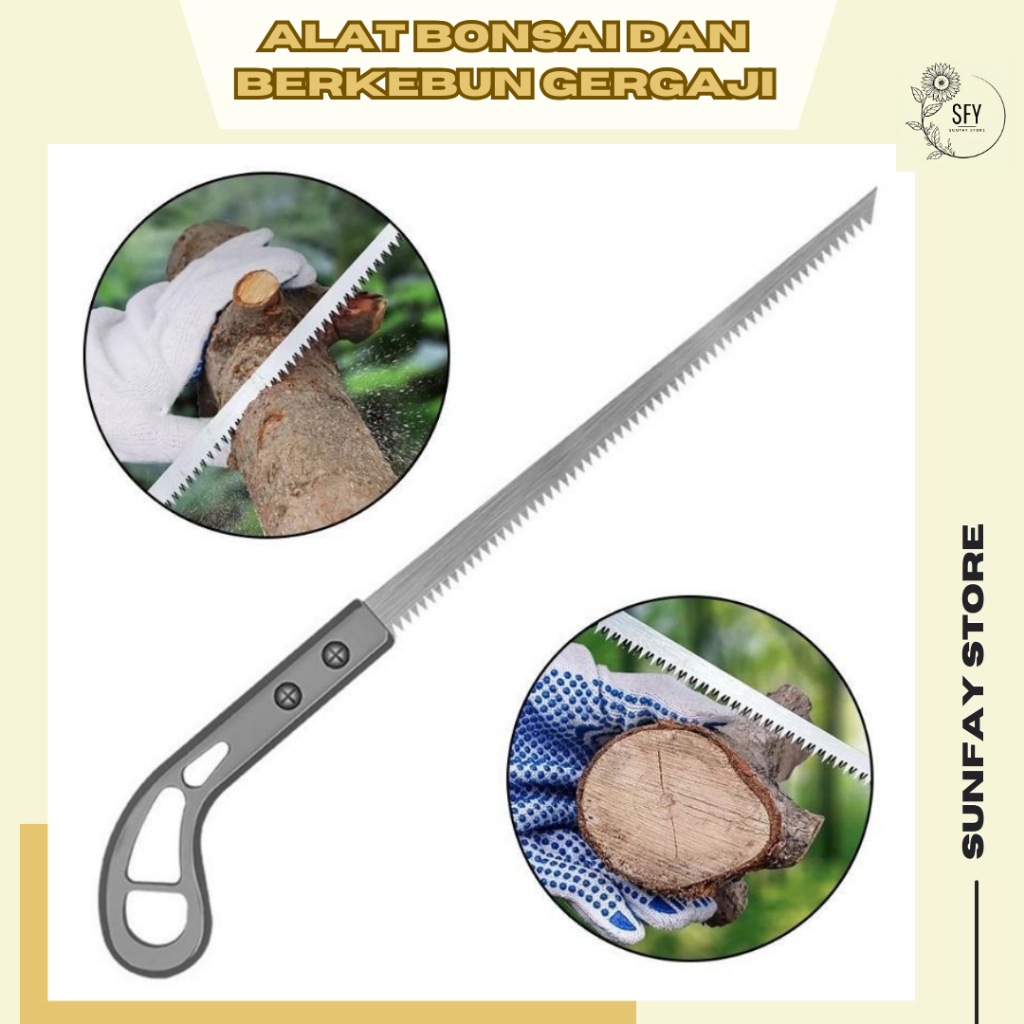 GERGAJI BONSAI PREMIUM BAHAN BAJA HSS 34 CM GERGAJI SELENDANG ALAT BERKEBUN