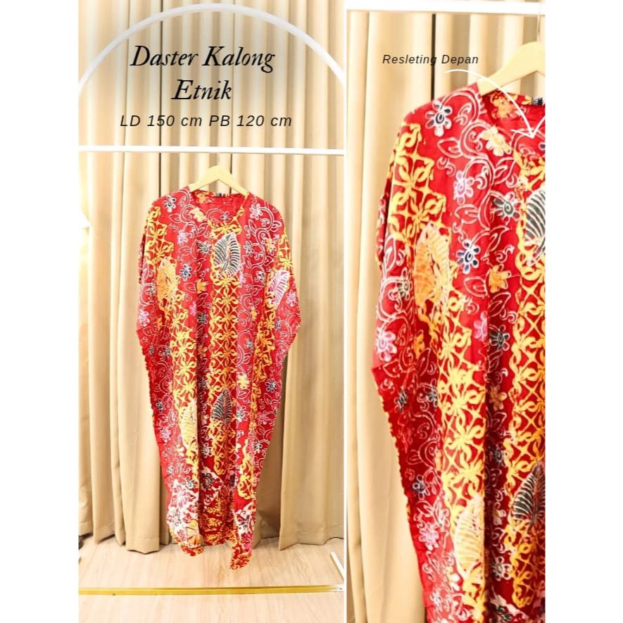 Rumina Daster Kaftan Kalong Lowo Batwing Premium Batik Cap Pekalongan Rayon Super Tebal Adem Busui