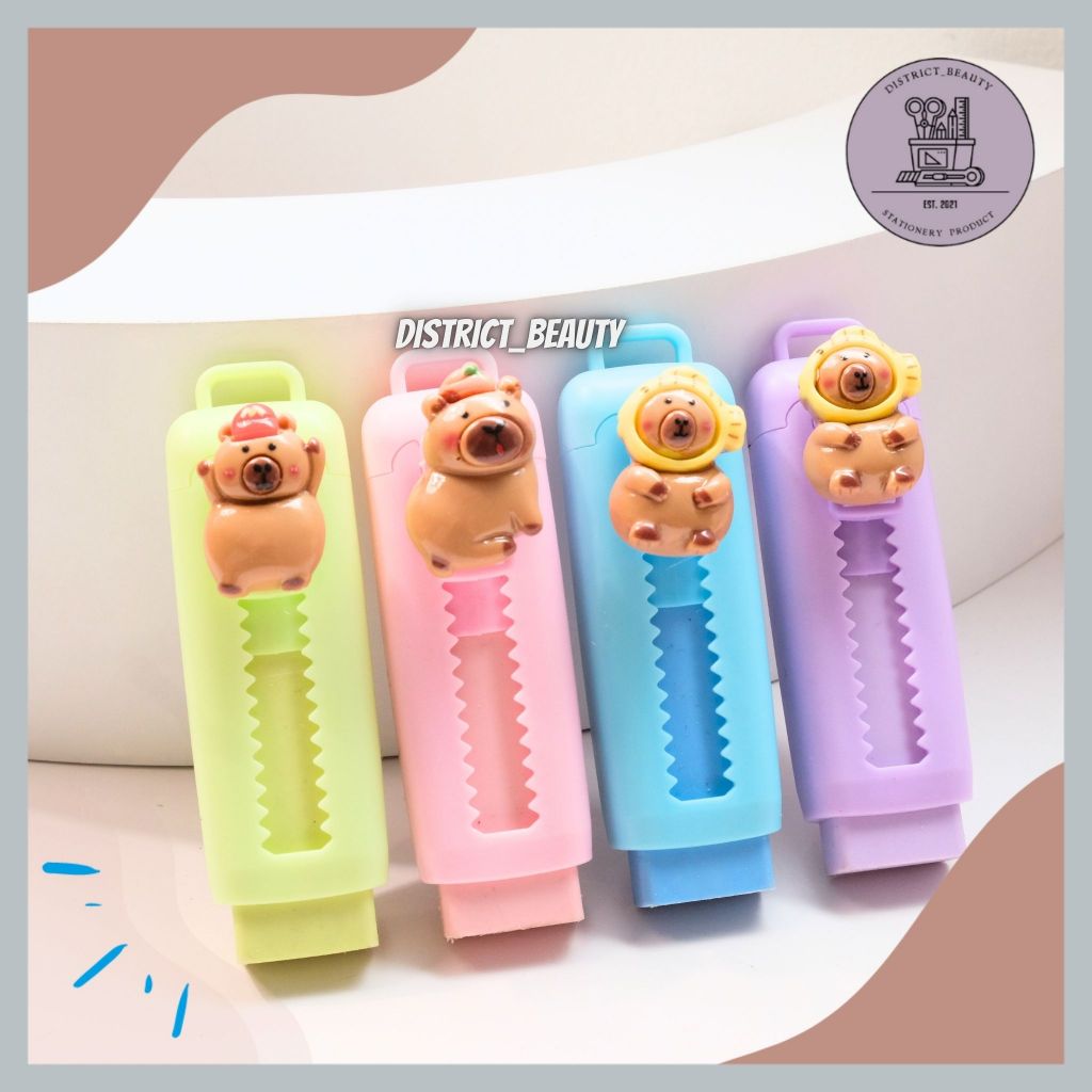 

PENGHAPUS CUTTER CAPYBARA KAPIBARA CAPPYBARA SLIDING ERASER PENGHAPUS MEKANIK PUSH ERASER KARAKTER CAPYBARA LUCU TERMURAH