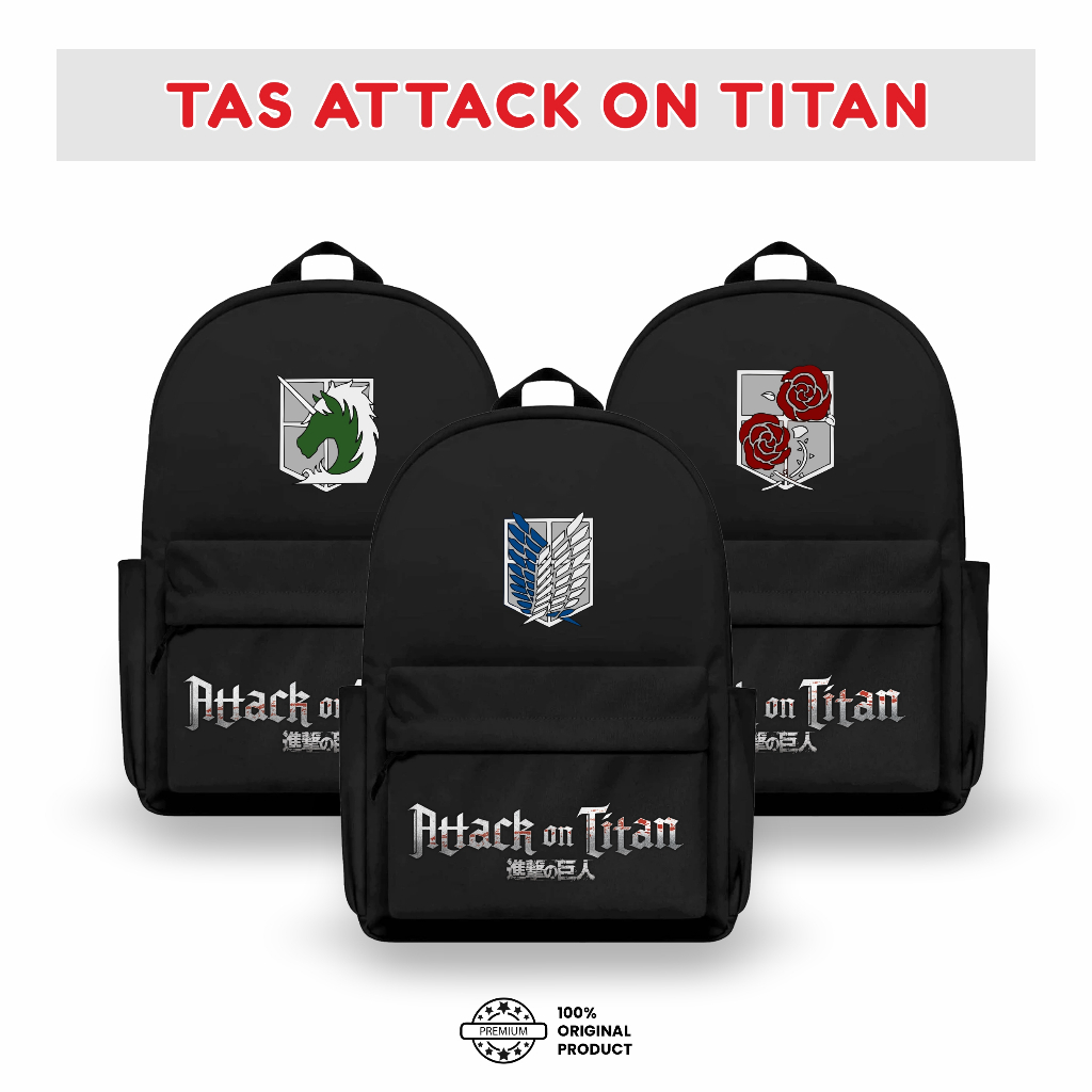 Tas Sekolah Anak Titan AOT Laki Laki Perempuan Casual Kasual Ransel Kantong Ori Original Termurah Pr