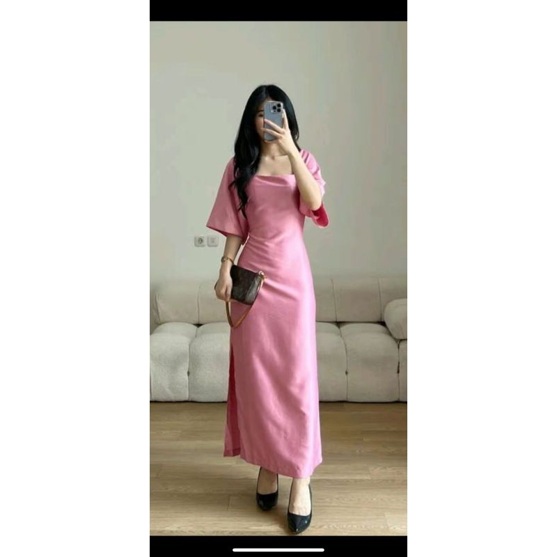 Long Dress Satin Velvet Dress LYODRA Maxi
