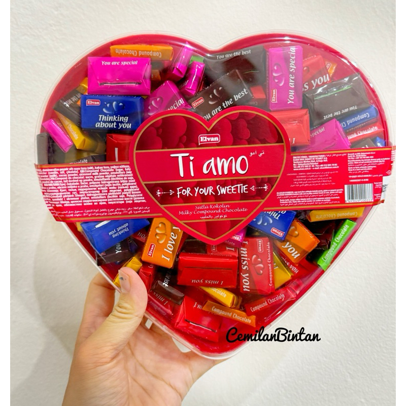 

Cemilanbintan ( Elvan TI AMO valentine Love coklat 450grm)