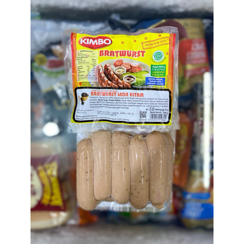 

KIMBO Sosis Bratwurst Mini Lada Hitam Isi 10 [500gr]