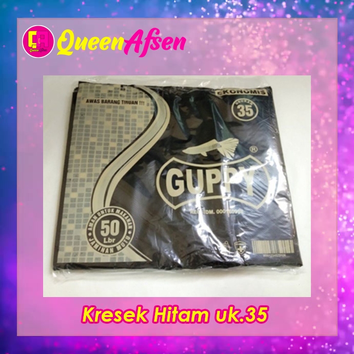 

Guppy Kesek Hitam Uk.35 / Kresek ukuran 35