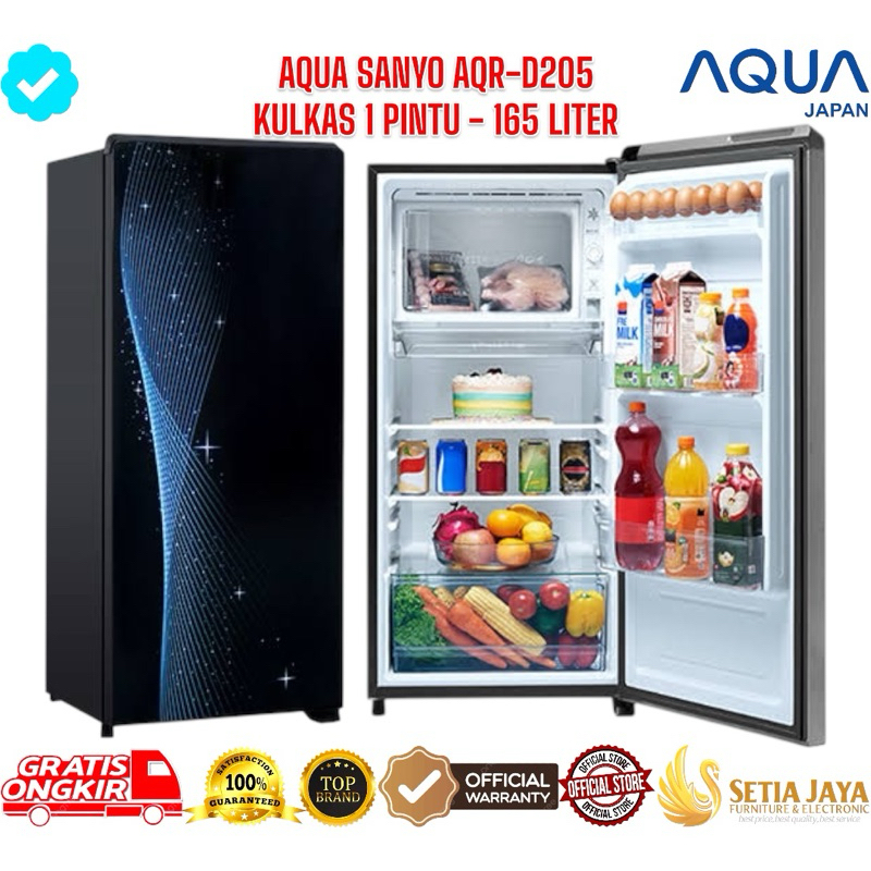 KULKAS AQUA JAPAN 1 PINTU AQR-D205 MSB & MSG / KULKAS 1 PINTU AQUA JAPAN AQR-D205 MSB / MSG