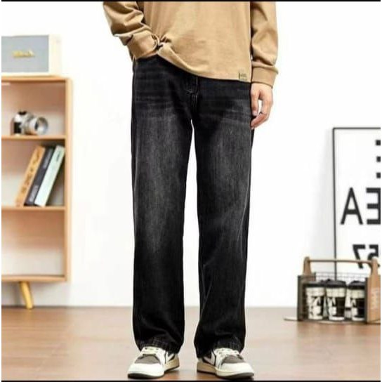 Celana jeans pria panjang korea jeans kulot pria straight celana gombrang pria dewasa terbaru 2024