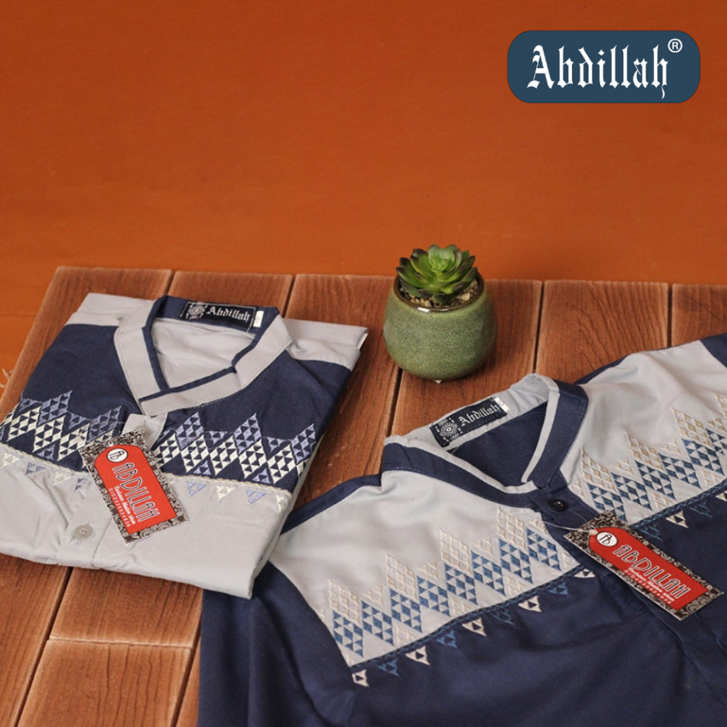 Abdillah - Baju koko Warna Setelan anak bordir 7-12 th lengan panjang