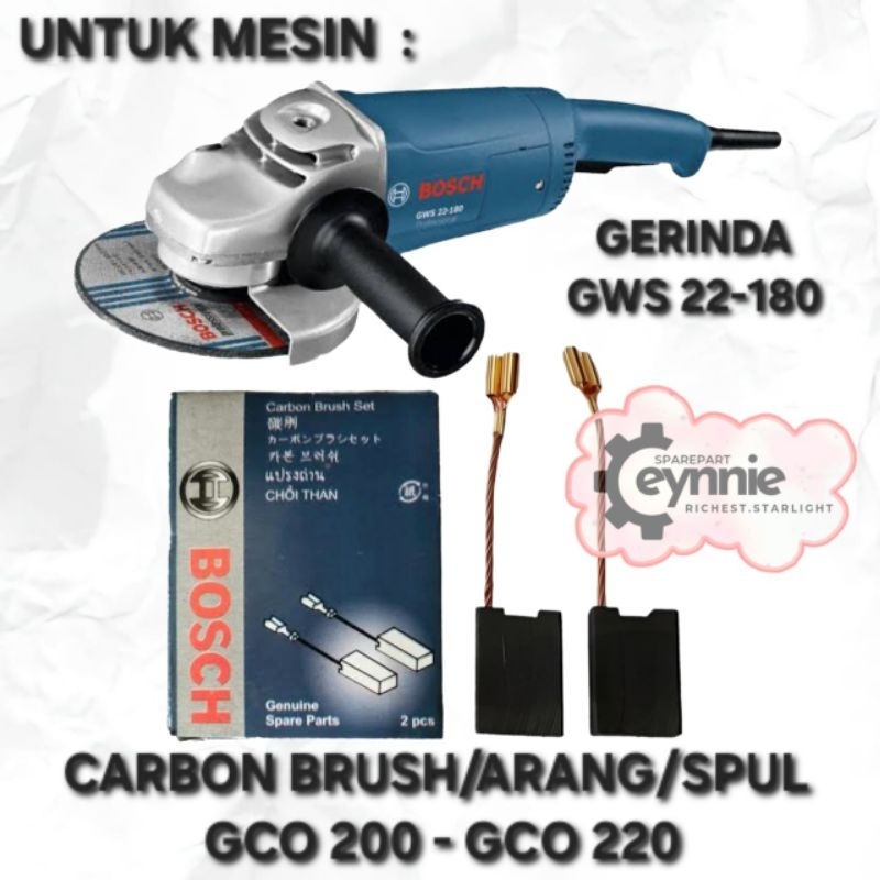 CARBON BRUSH BOSCH GCO 220 GCO 200 UNTUK MESIN GERINDA GWS 22-180 GWS 22 180 BOSCH SPUL ARANG GERIND
