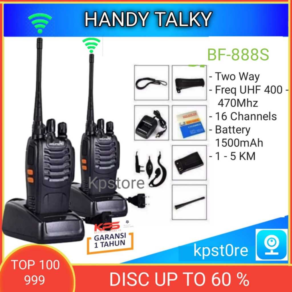 HT BF -888S DAN WLAN-888S ANTENA WALKIE TALKIE HANDY TALKY RADIO WLN-888S 2 UNIT KOMUNIKASI TAKTIS