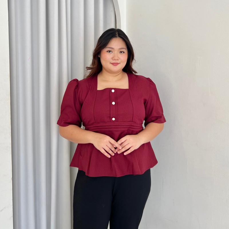 LOLLY ATASAN BLOUSE BIGSIZE / Atasan Blouse Jumbo / Baju Natal Jumbo / Baju Imlek Jumbo / Baju Merah