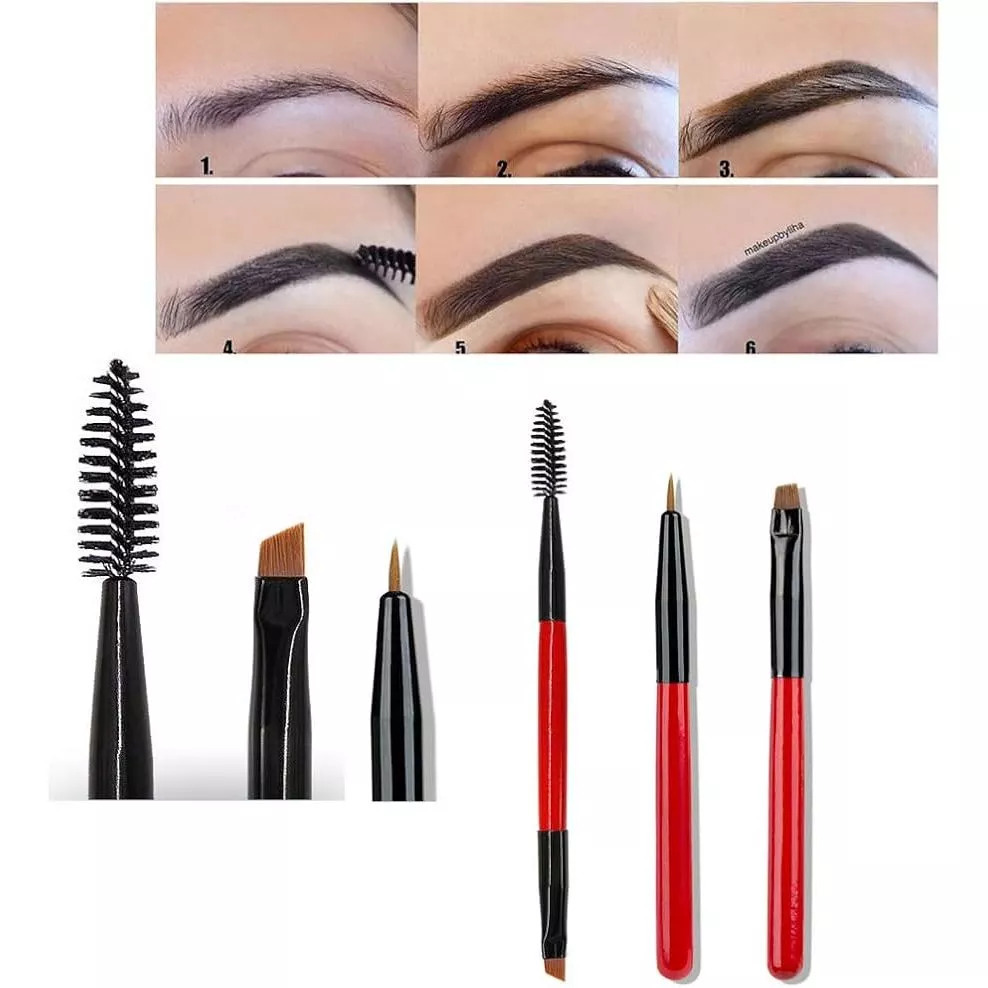 SAM Sikat Kuas Alis 2in1/Double Eyebrow Brush Makeup Eye Brow Brushes Set Makeup Tool